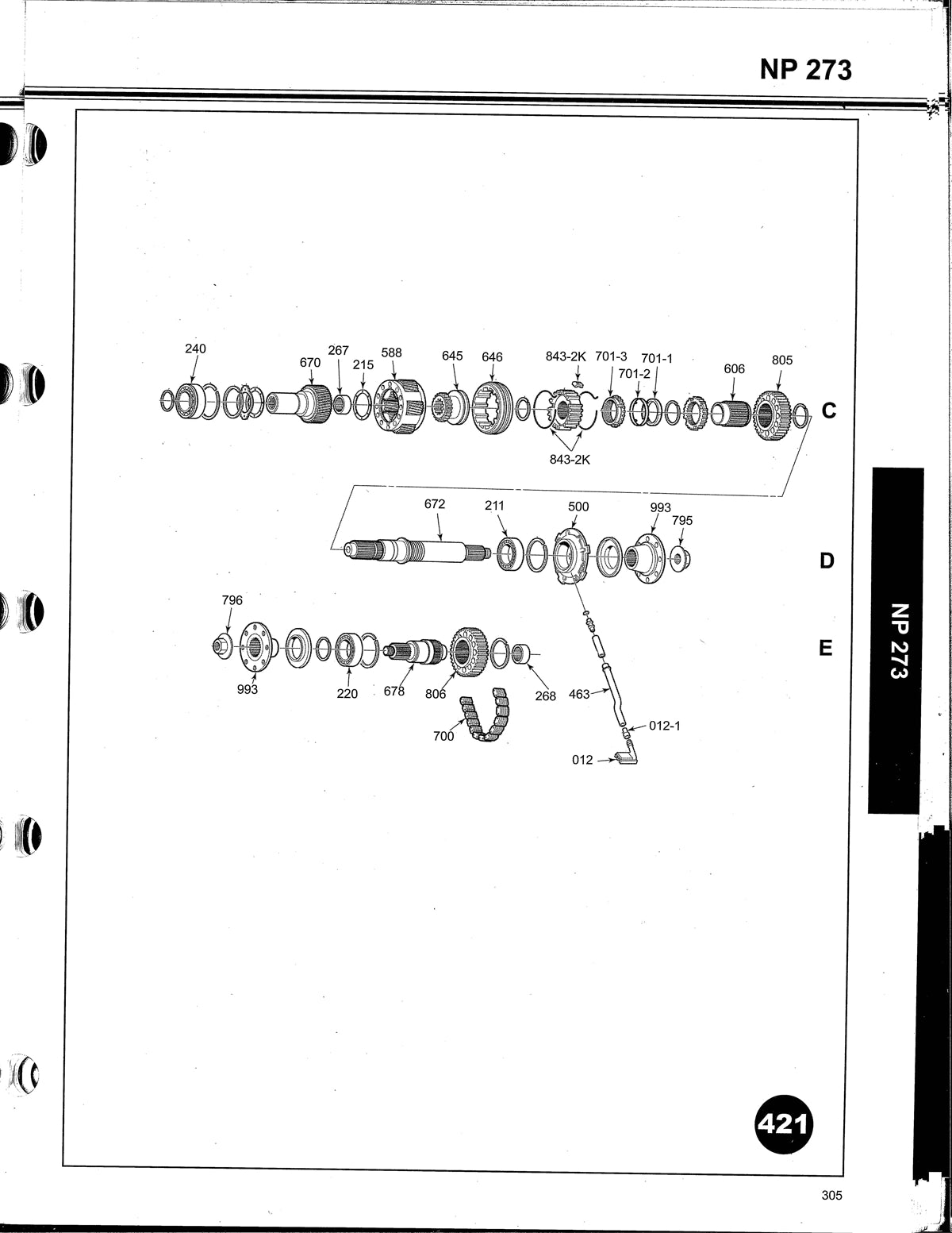 Gearing diagram for a NP-273D Transfer Case