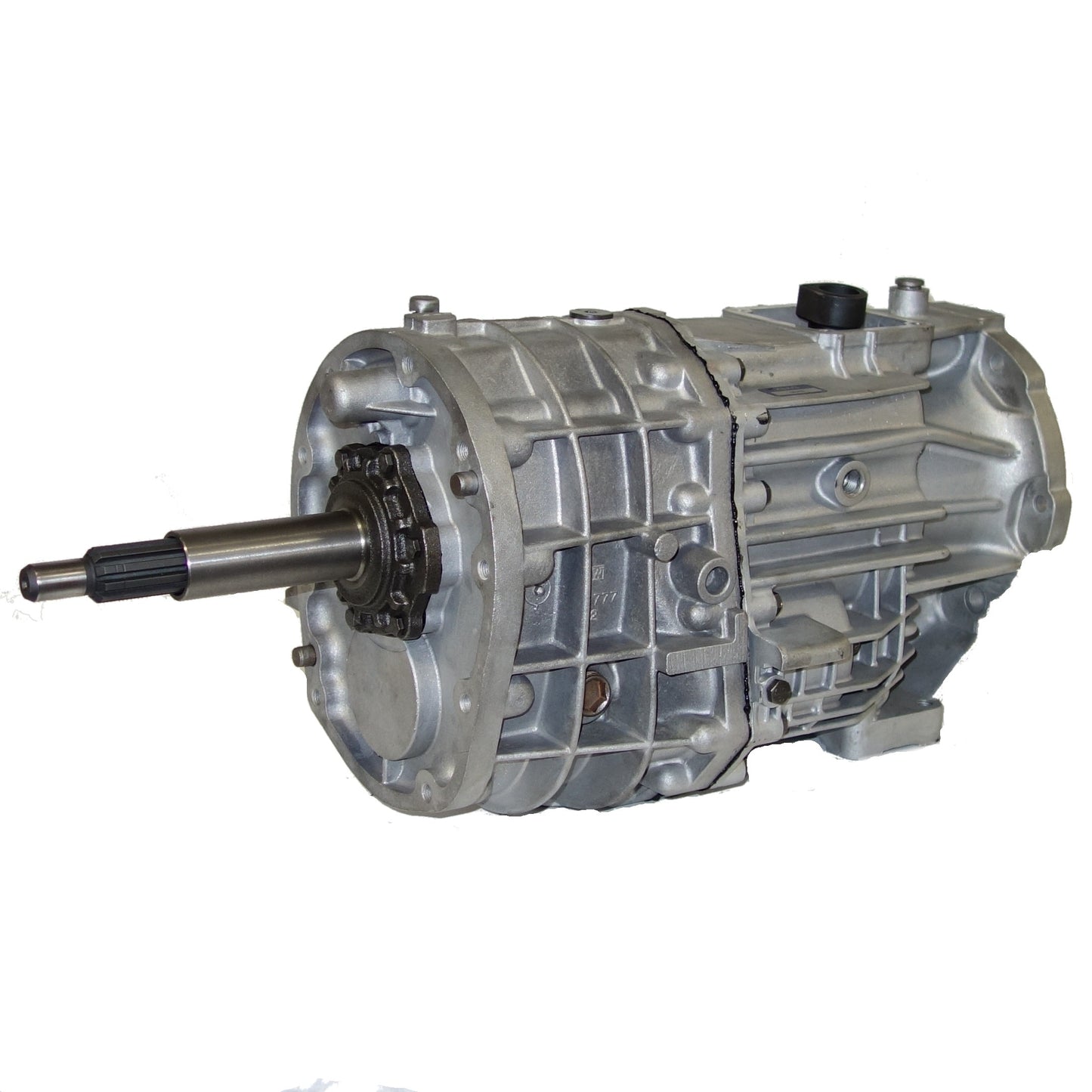 A remanufactured NV-3550 Manual Transmission by High Gear transmission on white